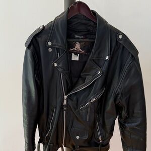 Vanguard Black Leather Biker Jacket